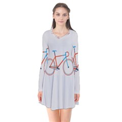 Bicycle Sports Drawing Minimalism Flare Dress by Simbadda