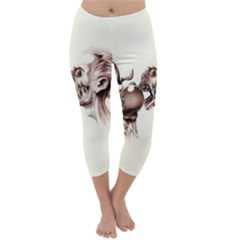 Zombie Apple Bite Minimalism Capri Winter Leggings  by Simbadda