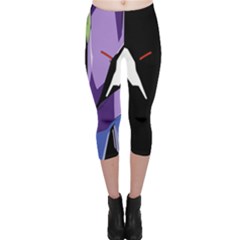 Monster Face Drawing Paint Capri Leggings  by Simbadda