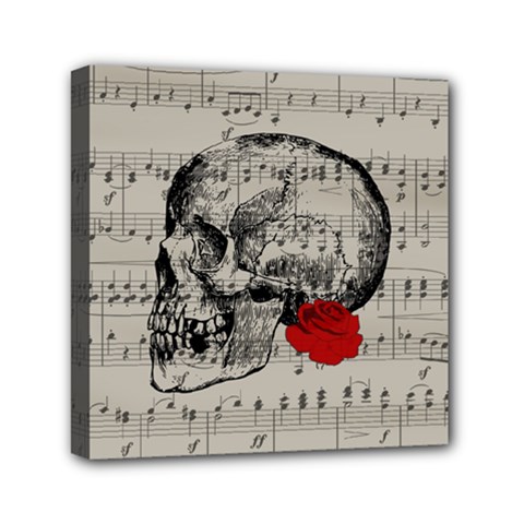 Skull And Rose  Mini Canvas 6  X 6  by Valentinaart