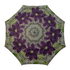 Vintage Purple Flowers Golf Umbrellas by Valentinaart