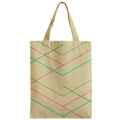 Abstract Yellow Geometric Line Pattern Zipper Classic Tote Bag by Simbadda