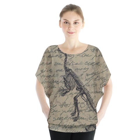 Dinosaur Skeleton Blouse by Valentinaart