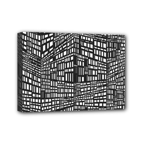 Recursive Subdivision Between 5 Source Lines Screen Black Mini Canvas 7  X 5  by Simbadda