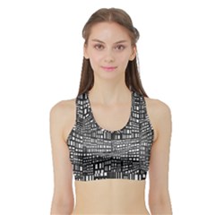 Recursive Subdivision Between 5 Source Lines Screen Black Sports Bra With Border by Simbadda