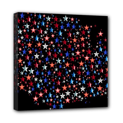 America Usa Map Stars Vector  Mini Canvas 8  X 8  by Simbadda