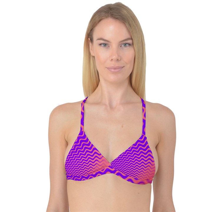 Pink And Purple Reversible Tri Bikini Top