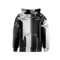 Texture Cats Black White Kids  Pullover Hoodie by Simbadda