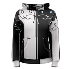 Texture Cats Black White Women s Pullover Hoodie