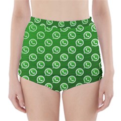 Whatsapp Logo Pattern High-waisted Bikini Bottoms