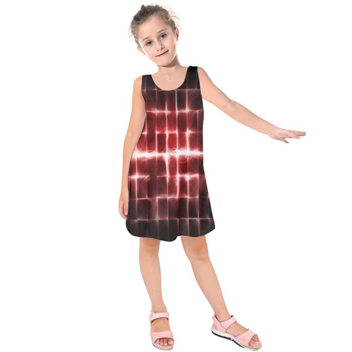 Electric Lines Pattern Kids  Sleeveless Dress