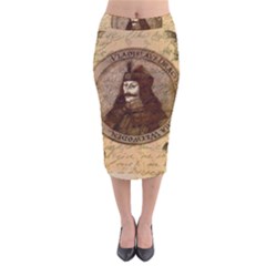 Count Vlad Dracula Velvet Midi Pencil Skirt by Valentinaart