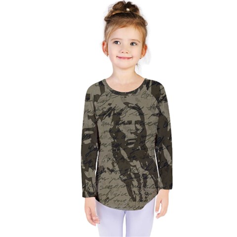 Indian Chief Kids  Long Sleeve Tee by Valentinaart