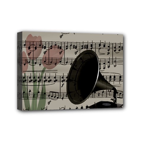 Vintage Music Design Mini Canvas 7  X 5  by Valentinaart