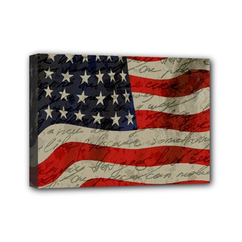 Vintage American Flag Mini Canvas 7  X 5  by Valentinaart