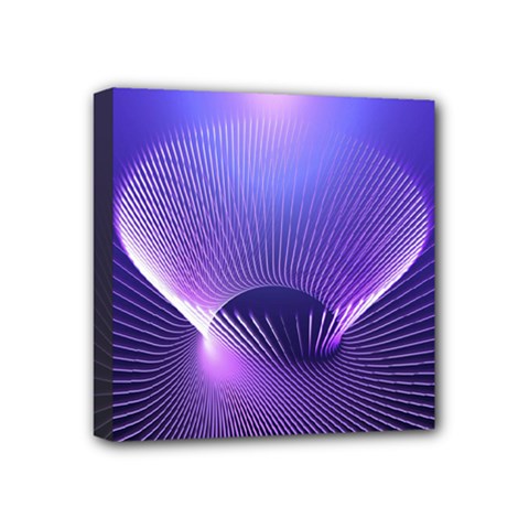 Abstract Fractal 3d Purple Artistic Pattern Line Mini Canvas 4  X 4  by Simbadda