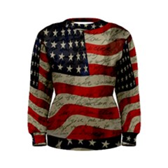 Vintage American Flag Women s Sweatshirt by Valentinaart