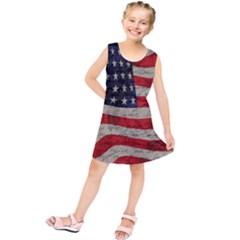 Vintage American Flag Kids  Tunic Dress by Valentinaart