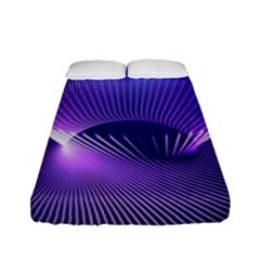 Abstract Fractal 3d Purple Artistic Pattern Line Fitted Sheet (full/ Double Size) by Simbadda