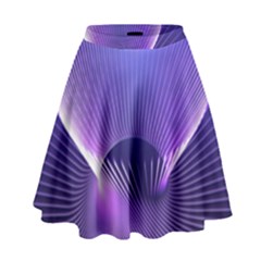 Abstract Fractal 3d Purple Artistic Pattern Line High Waist Skirt by Simbadda
