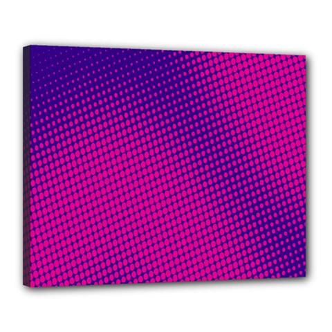 Retro Halftone Pink On Blue Canvas 20  X 16  by Simbadda