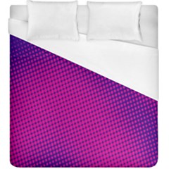 Retro Halftone Pink On Blue Duvet Cover (king Size) by Simbadda