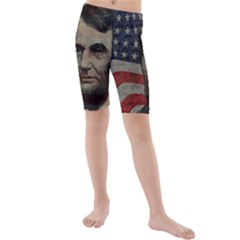 Lincoln Day  Kids  Mid Length Swim Shorts by Valentinaart