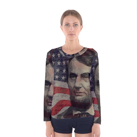 Lincoln Day  Women s Long Sleeve Tee by Valentinaart