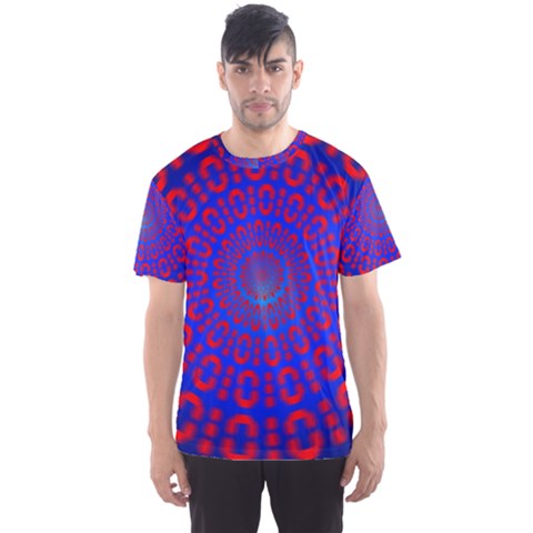 Binary Code Optical Illusion Rotation Men s Sport Mesh Tee by Simbadda