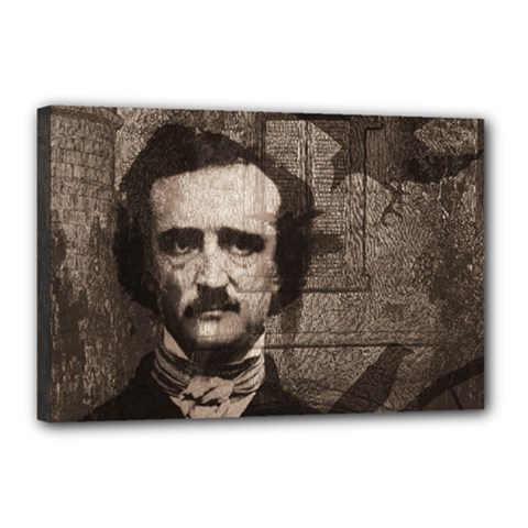 Edgar Allan Poe  Canvas 18  X 12  by Valentinaart