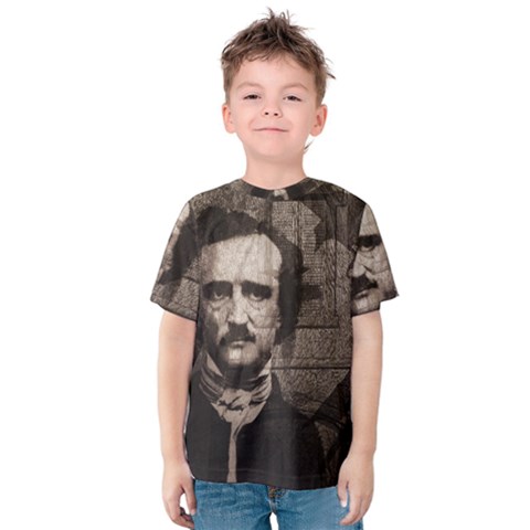 Edgar Allan Poe  Kids  Cotton Tee by Valentinaart