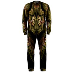 Fractal Abstract Patterns Gold Onepiece Jumpsuit (men) 