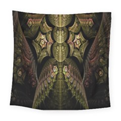 Fractal Abstract Patterns Gold Square Tapestry (large) by Simbadda