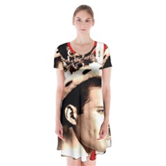 Freddie Mercury Short Sleeve V-neck Flare Dress by Valentinaart