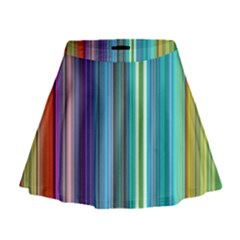 Color Stripes Mini Flare Skirt by Simbadda