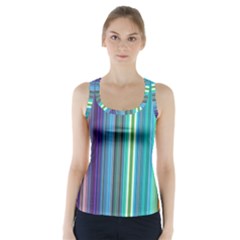 Color Stripes Racer Back Sports Top by Simbadda