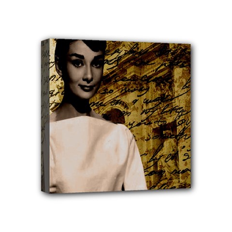Audrey Hepburn Mini Canvas 4  X 4  by Valentinaart