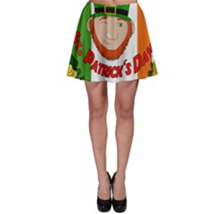 St  Patricks Day  Skater Skirt by Valentinaart