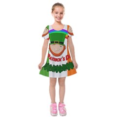 St  Patricks Day  Kids  Short Sleeve Velvet Dress by Valentinaart