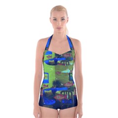 Natural habitat Boyleg Halter Swimsuit 