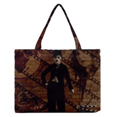 Charlie Chaplin  Medium Zipper Tote Bag by Valentinaart