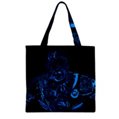 Warrior - Blue Zipper Grocery Tote Bag by Valentinaart