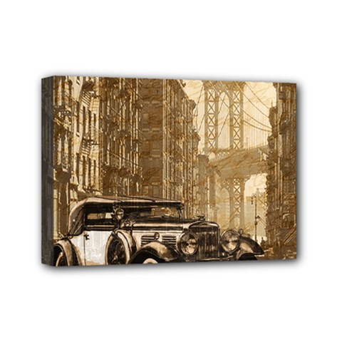 Vintage Old Car Mini Canvas 7  X 5  by Valentinaart