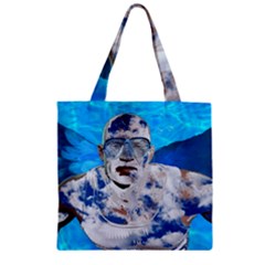 Swimming Angel Zipper Grocery Tote Bag by Valentinaart