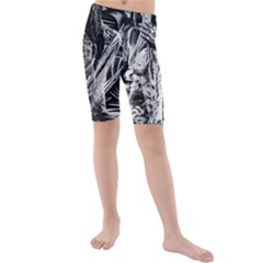 Gray Girl  Kids  Mid Length Swim Shorts by Valentinaart