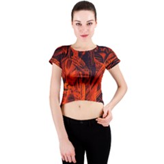 Red girl Crew Neck Crop Top