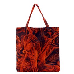 Red girl Grocery Tote Bag