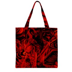 Red girl Zipper Grocery Tote Bag