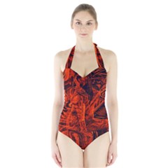 Red girl Halter Swimsuit