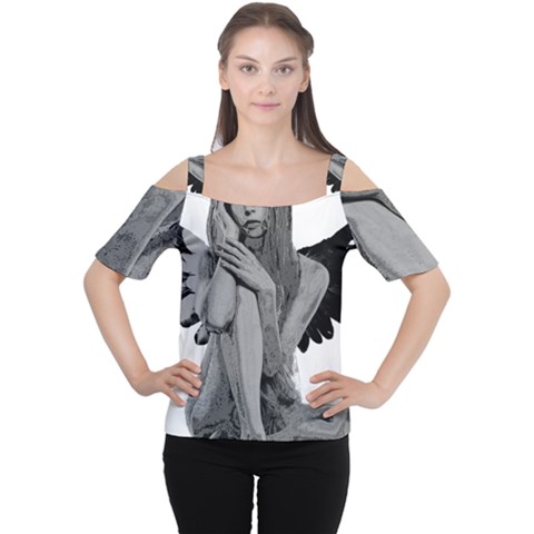 Stone Angel Women s Cutout Shoulder Tee by Valentinaart